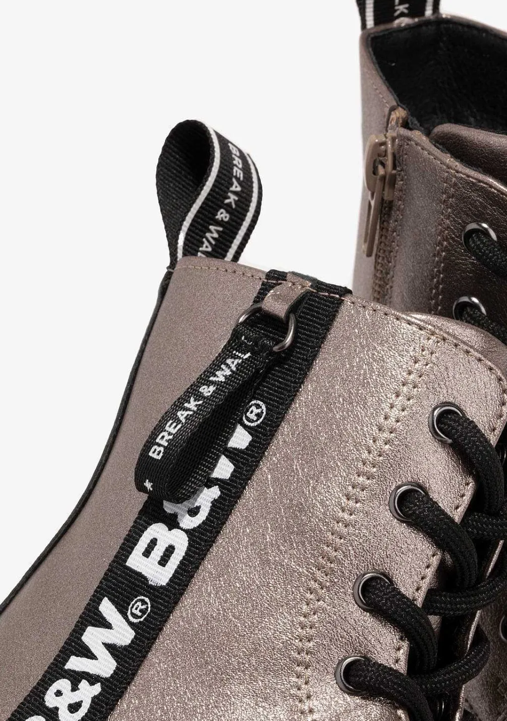 Botas-Conguitos Botas Femininas Com Logotipo Militar Em Preto E Branco