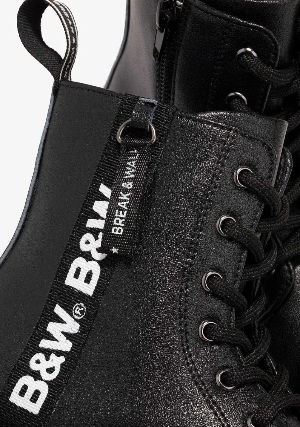Botas-Conguitos Botas Femininas Pretas Com Logotipo Militar Preto E Branco