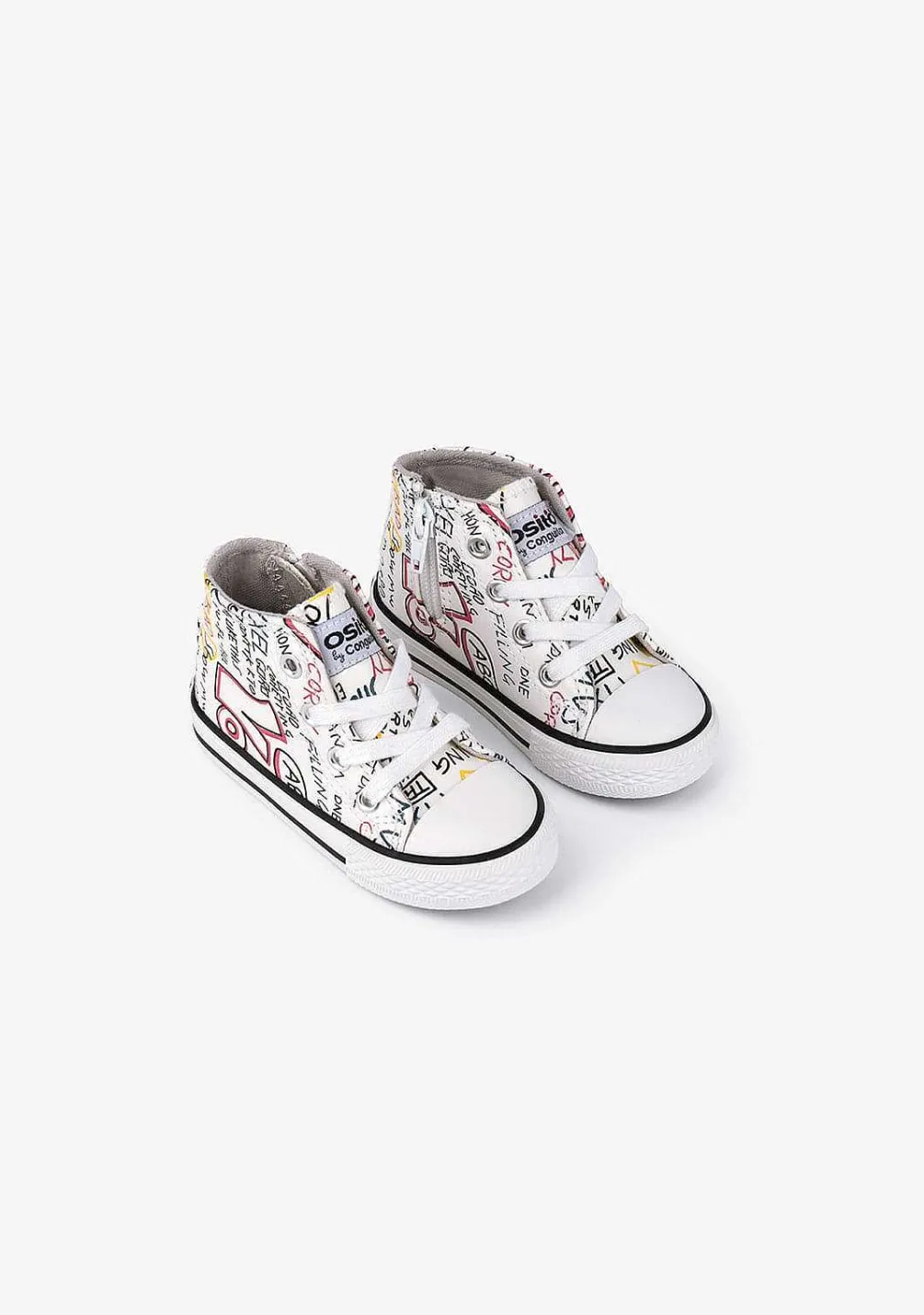 Tênis Casuais-Conguitos Botas Graffiti Napa Para Bebé