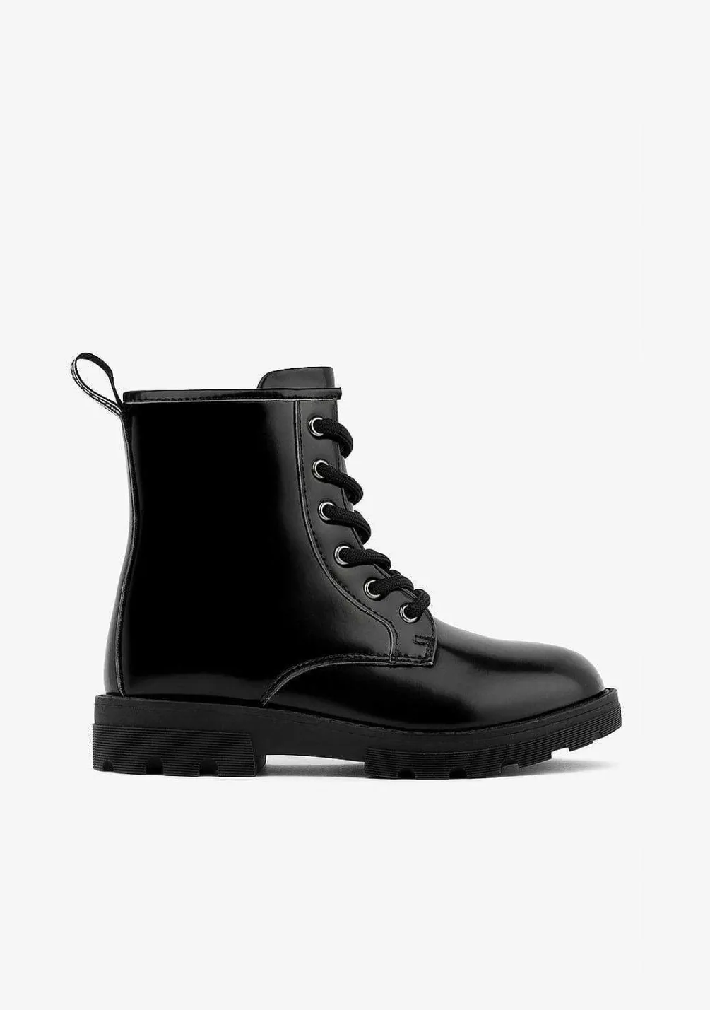 Botas-Conguitos Botas Militares Pretas De Menina P&B