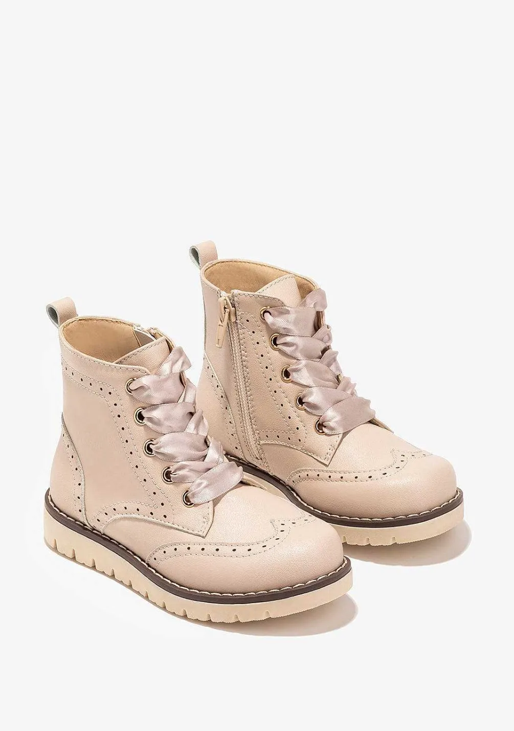 Botas-Conguitos Botas Oxford Bege De Menina