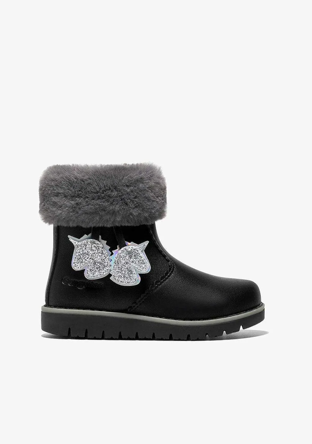 Botas-Conguitos Botas Unicornio Pretas De Menina