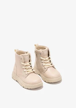 Botas-Conguitos Botins Bebé Com Cordao Bege