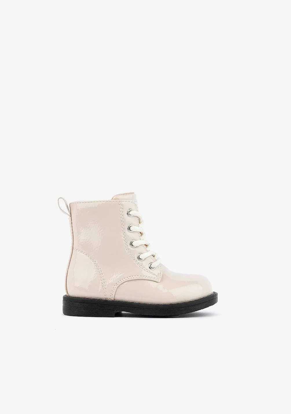 Botas-Conguitos Botins Bebé Envernizados Bege