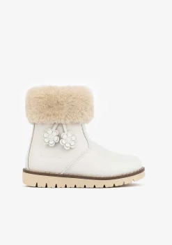 Botas-Conguitos Botins Bege De Menina Napa