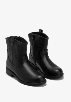 Botas-Conguitos Botins Cowboy Pretos De Menina