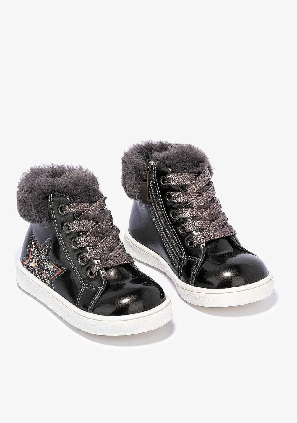 Tênis Casuais-Conguitos Botins De Estanho Envernizado Para Bebé Com Estrela Brilhante