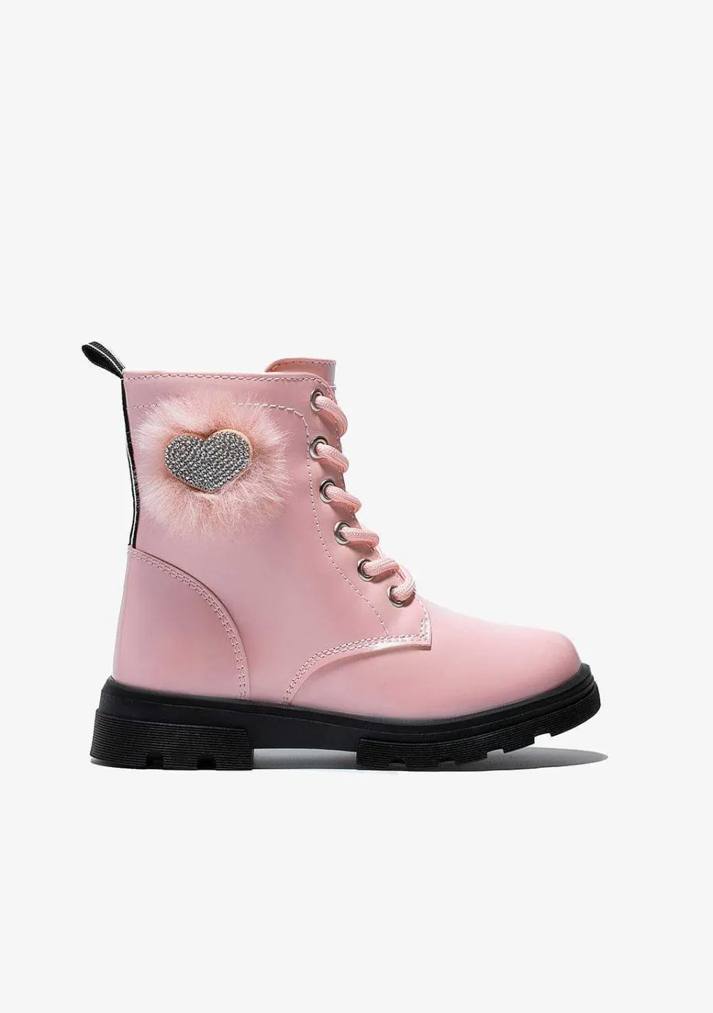 Botas-Conguitos Botins Femininos Com Cordao Pompom Rosa
