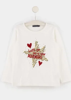 Camisetas De Manga Comprida-Conguitos Camisa Estrela Glitter Feminina