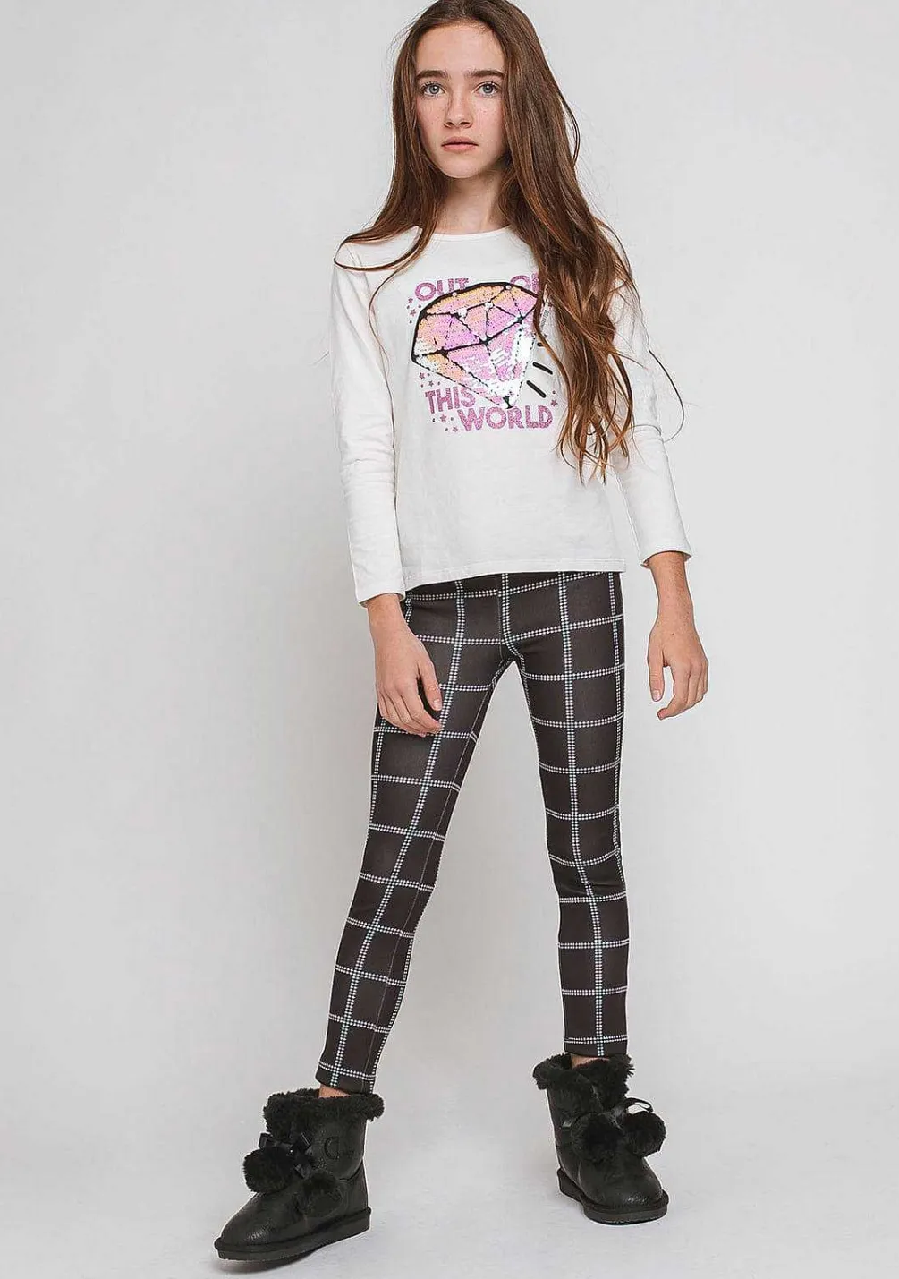 Camisetas De Manga Comprida-Conguitos Camisa Reversivel De Lantejoulas "Diamante" Para Menina