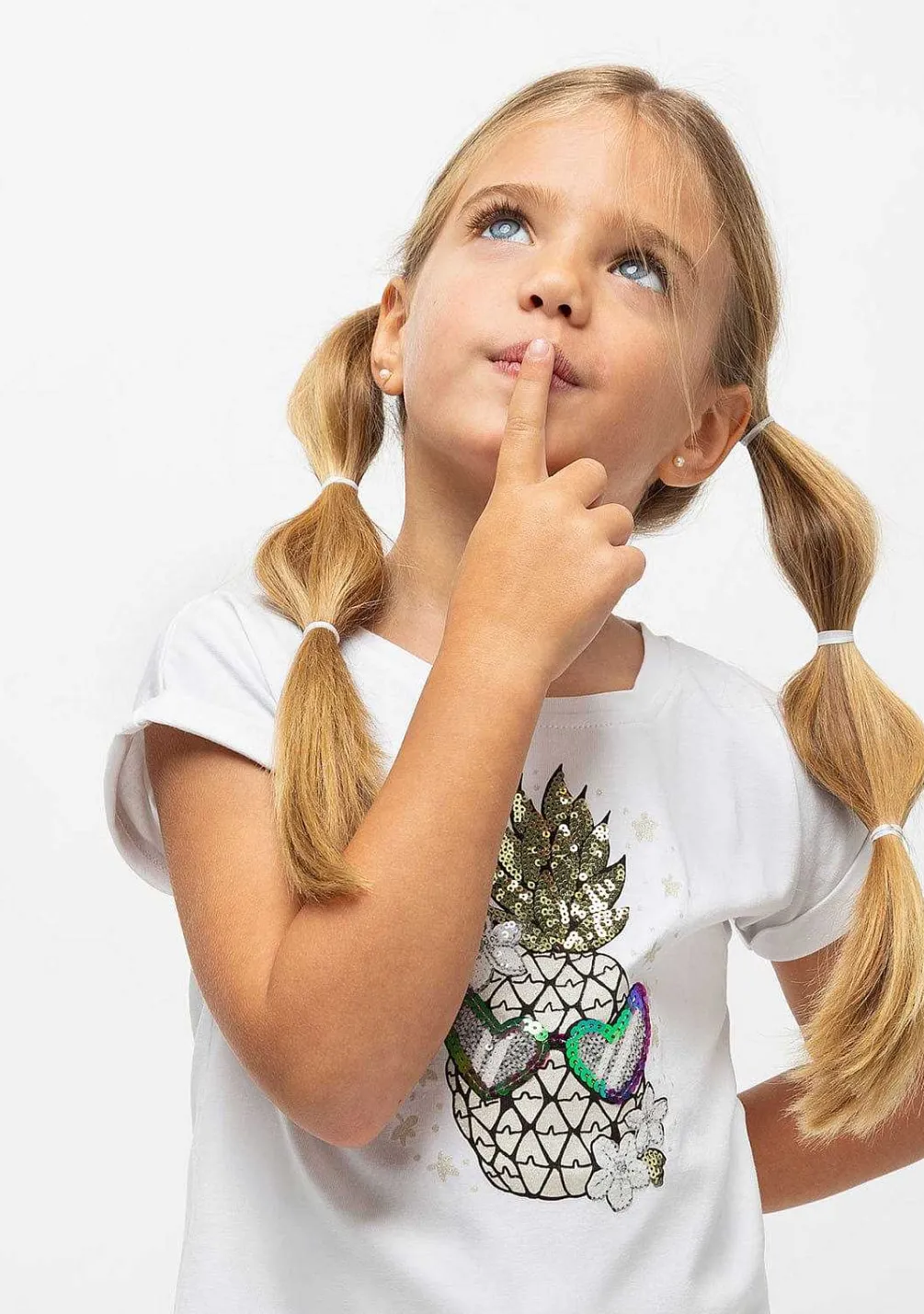 Camisetas-Conguitos Camiseta "Abacaxi" Que Brilha No Escuro Para Meninas