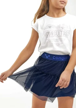 Roupas De Menina-Conguitos Camiseta Coracao Branco