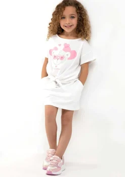 Roupas De Menina-Conguitos Camiseta Coracoes De Urso Branco