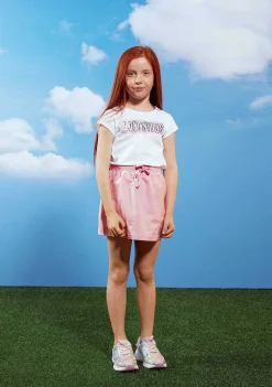 Roupas De Menina-Conguitos Camiseta Flor Branca