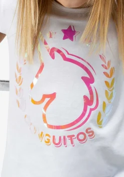 Camisetas-Conguitos Camiseta Unicornio Branca Feminina