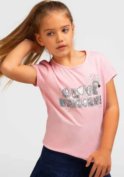 Camisetas-Conguitos Camiseta Unicornios Rosa Amor Para Menina