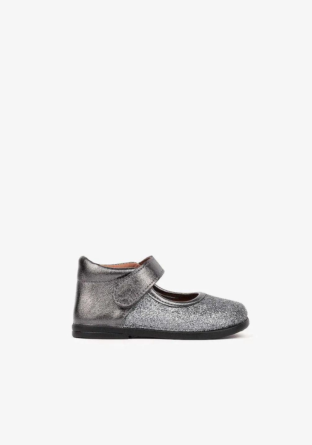 Sapatos Rasos-Conguitos Chumbo Para Bebé Mary Janes Glitter