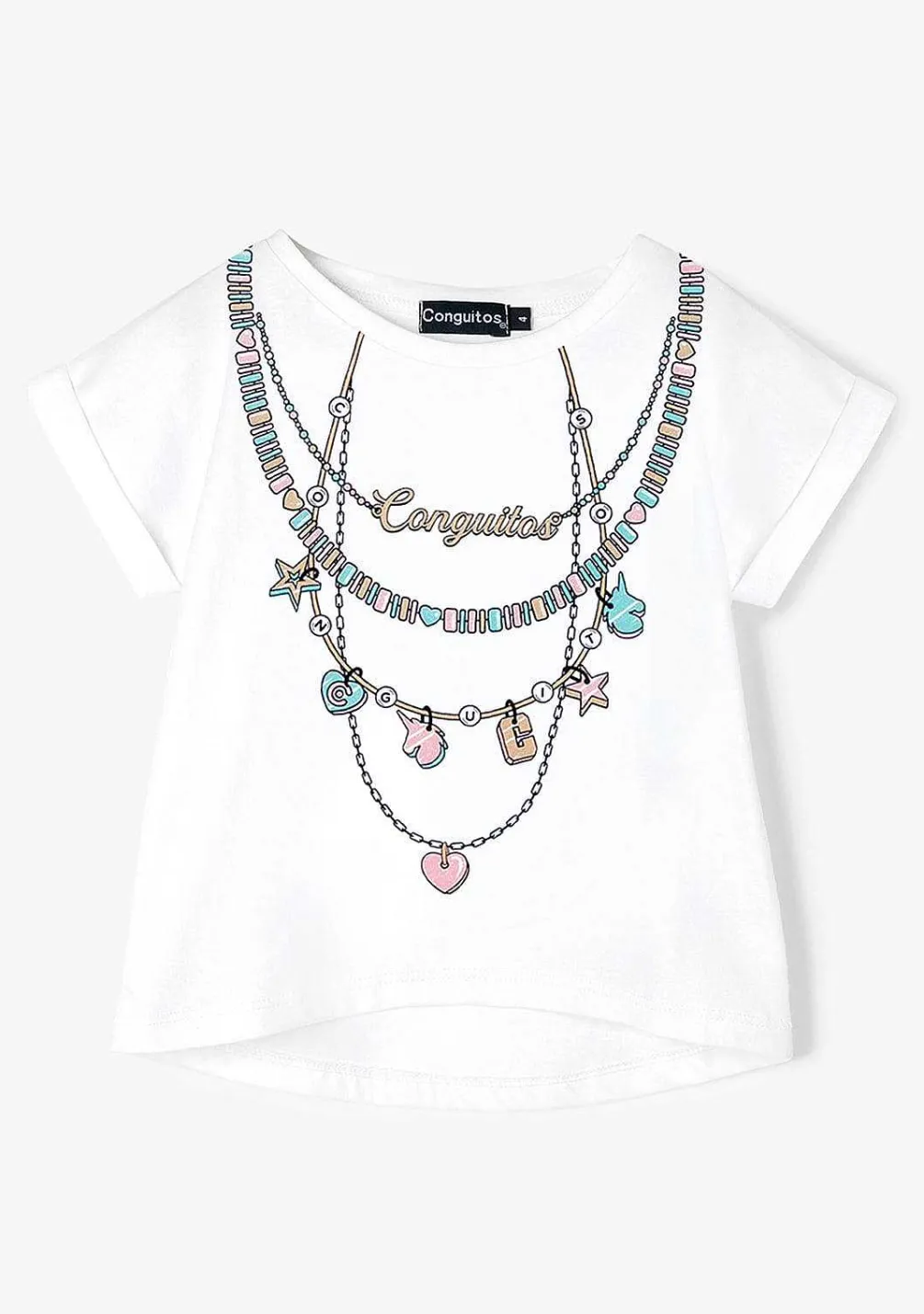 Roupas De Menina-Conguitos Colares Camiseta Branca
