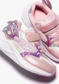 Sapatos De Menina-Conguitos Elastico Sereia Rosa Com Tênis Leve