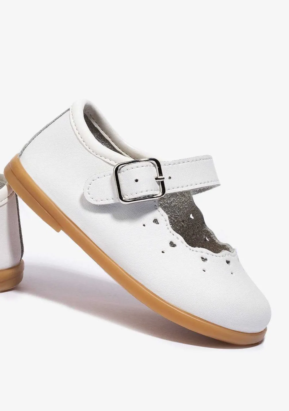 Sapatos De Cerimónia-Conguitos Fivela Branca Para Bebé Mary Janes