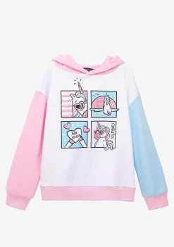 Roupas De Menina-Conguitos Hoddie De Lantejoulas De Unicornio Multicolor Feminino