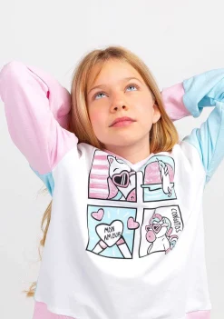 Roupas De Menina-Conguitos Hoddie De Lantejoulas De Unicornio Multicolor Feminino