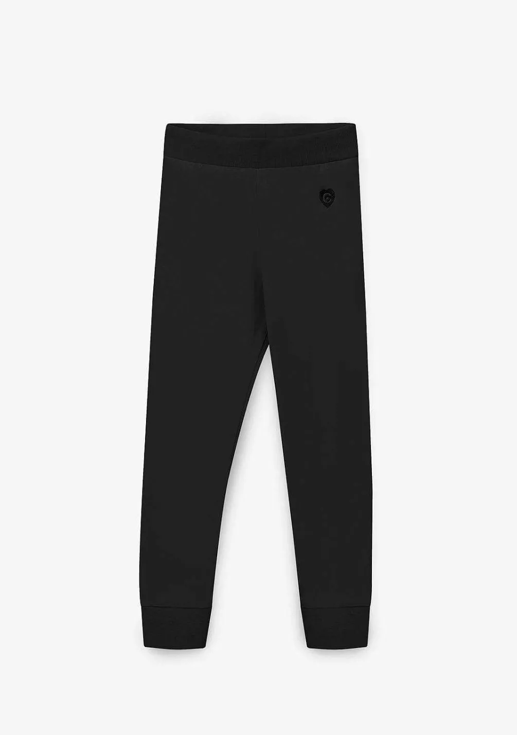 Roupas De Menina-Conguitos Joggers Em Jersey Preto Para Menina