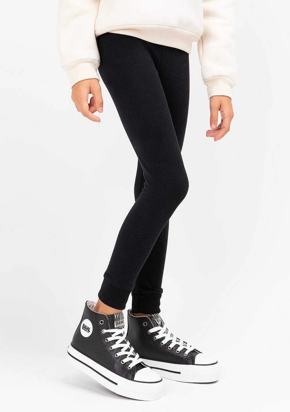 Roupas De Menina-Conguitos Joggers Em Jersey Preto Para Menina