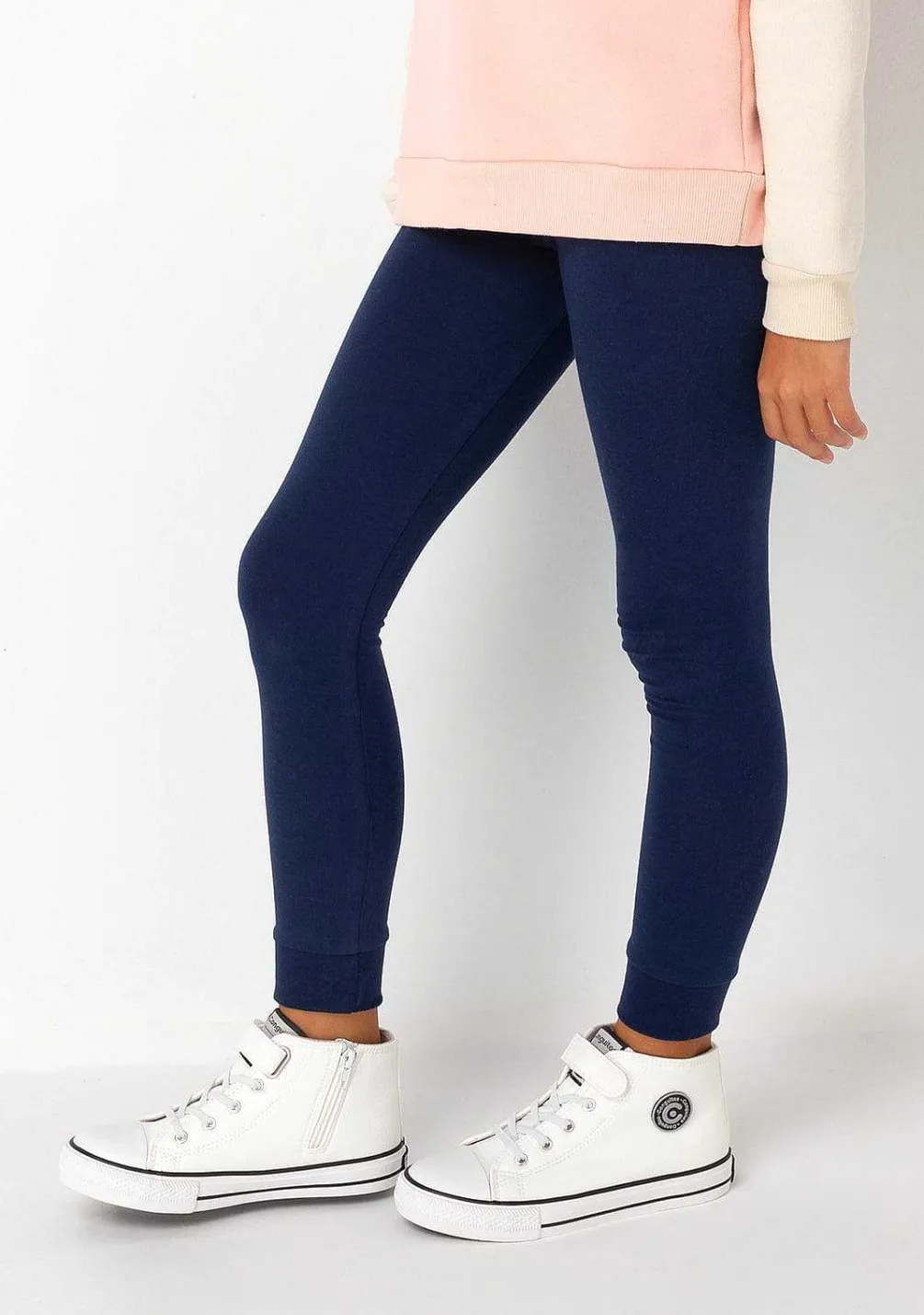 Roupas De Menina-Conguitos Joggers Femininos Em Jersey Azul Marinho