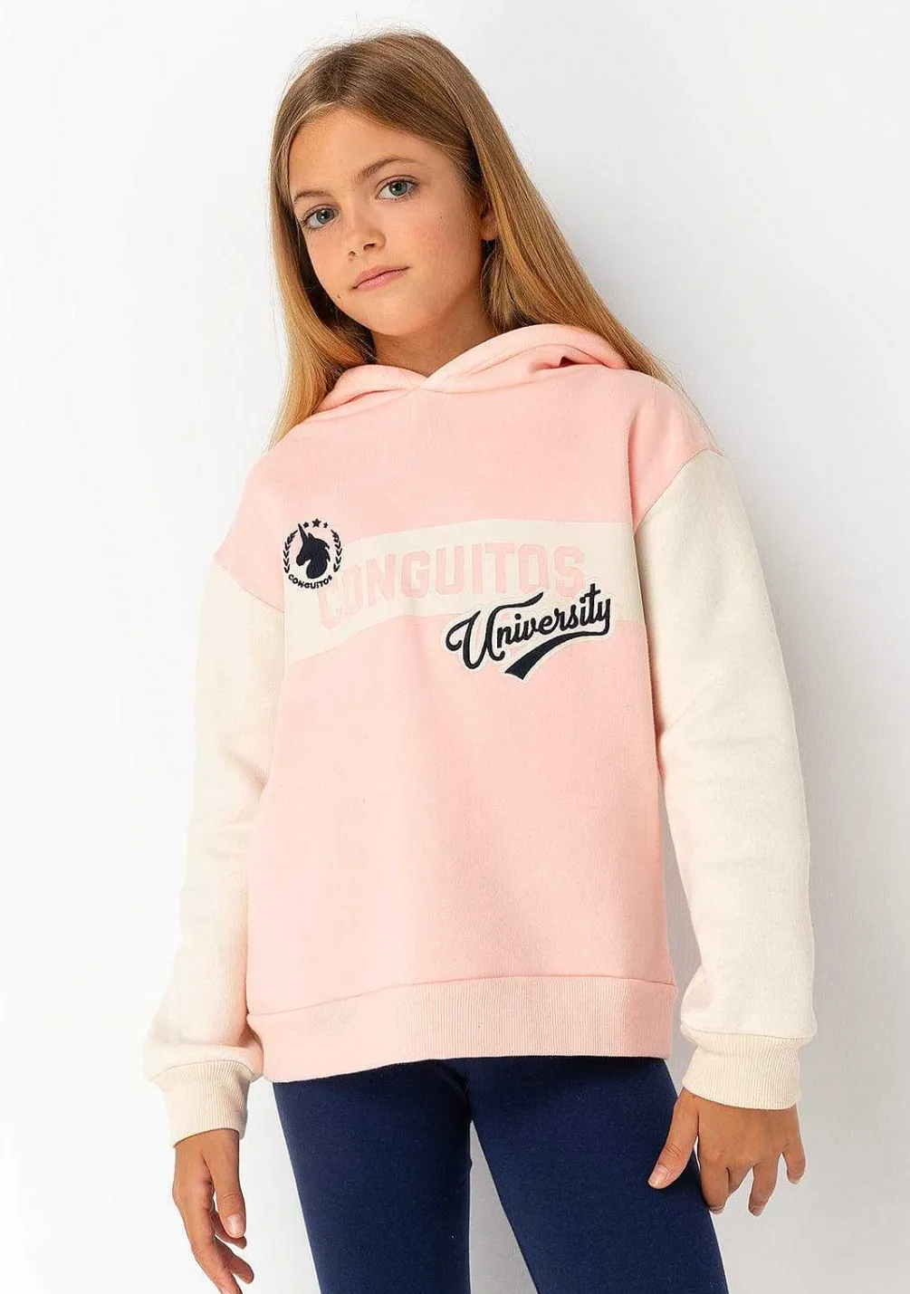 Roupas De Menina-Conguitos Joggers Femininos Em Jersey Azul Marinho