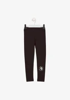 Roupas De Menina-Conguitos Leggings De Algodao Preto De Menina