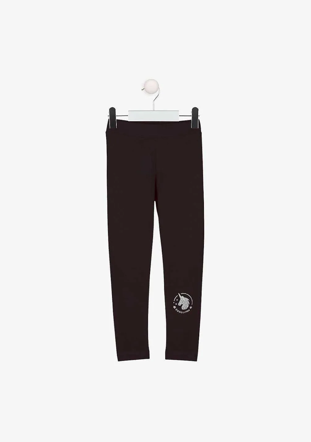 Roupas De Menina-Conguitos Leggings De Algodao Preto De Menina