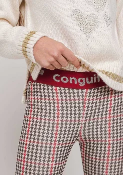 Calcas E Leggings-Conguitos Leggings De Neoprene Houndstooth Para Menina