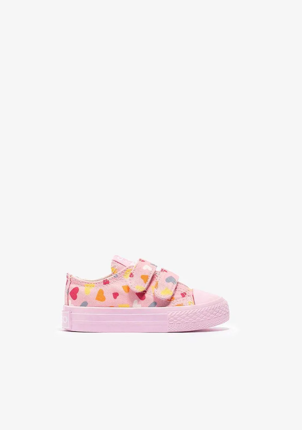Tênis Casuais-Conguitos Lona De Tênis Com Coracao Rosa Para Bebé