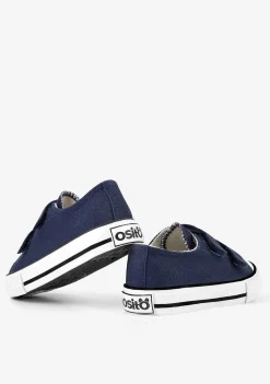 Tênis Casuais-Conguitos Lona De Tênis Com Tiras Aderentes Azul Marinho Para Bebé