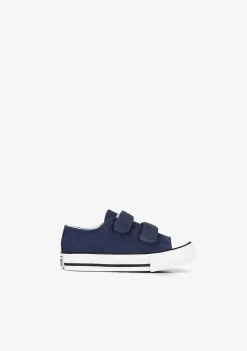 Tênis Casuais-Conguitos Lona De Tênis Com Tiras Aderentes Azul Marinho Para Bebé