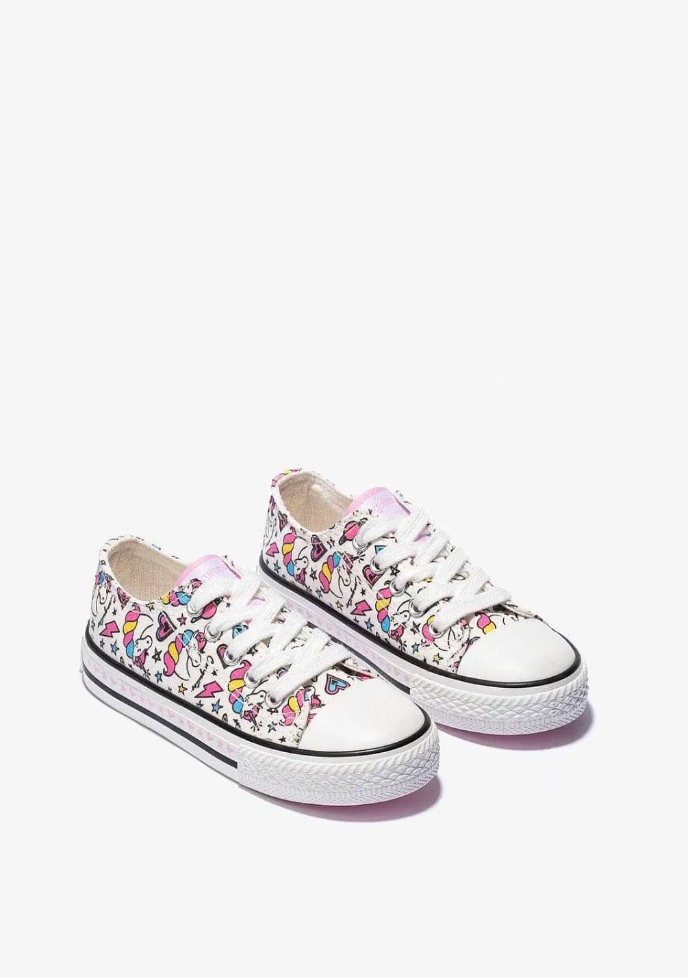 Tênis Casuais-Conguitos Lona De Tênis De Unicornio Branco Feminino