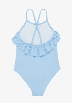 Roupas De Menina-Conguitos Maio De Menina Com Babados Azulados