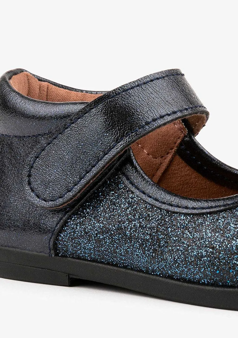 Sapatos Rasos-Conguitos Marinho Mary Janes Glitter Para Bebé