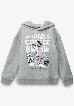 Moletons-Conguitos Moletom Com Capuz Feminino Puppy Paris Cinza