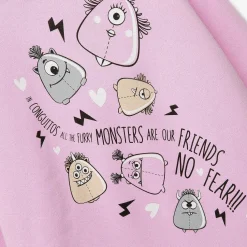 Moletons-Conguitos Moletom Monstros Rosa Para Menina