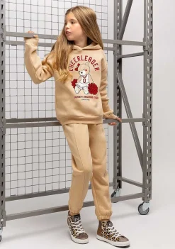 Moletons-Conguitos Moletom Teddy Bege Menina