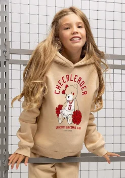 Moletons-Conguitos Moletom Teddy Bege Menina