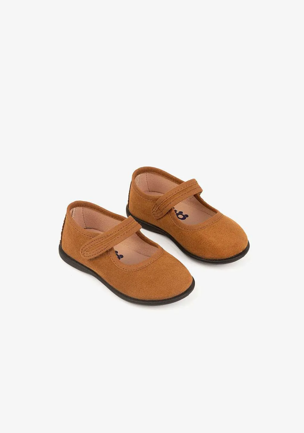 Sapatos Rasos-Conguitos Repelente De Agua Marrom Para Bebé Mary Janes