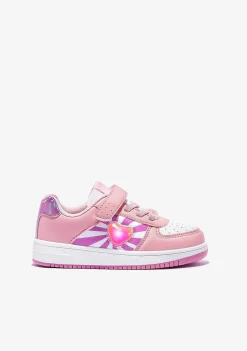Sapatos De Menina-Conguitos Rosa Com Tênis Que Mudam De Cor De Coracao