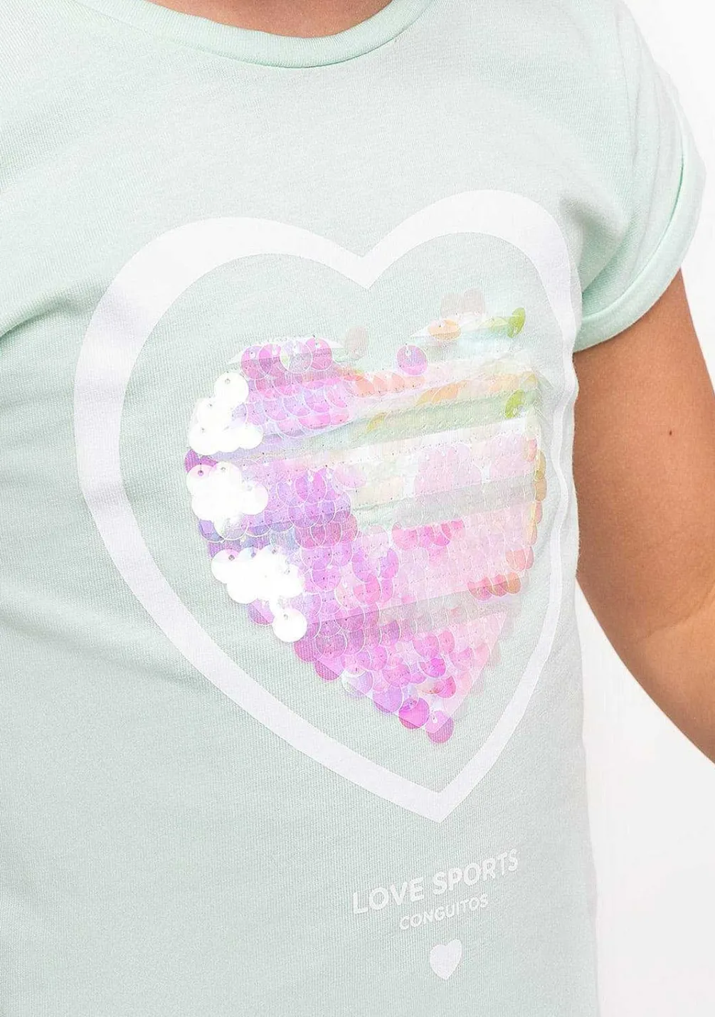 Camisetas-Conguitos Roupa De Coracao Menta Para Menina