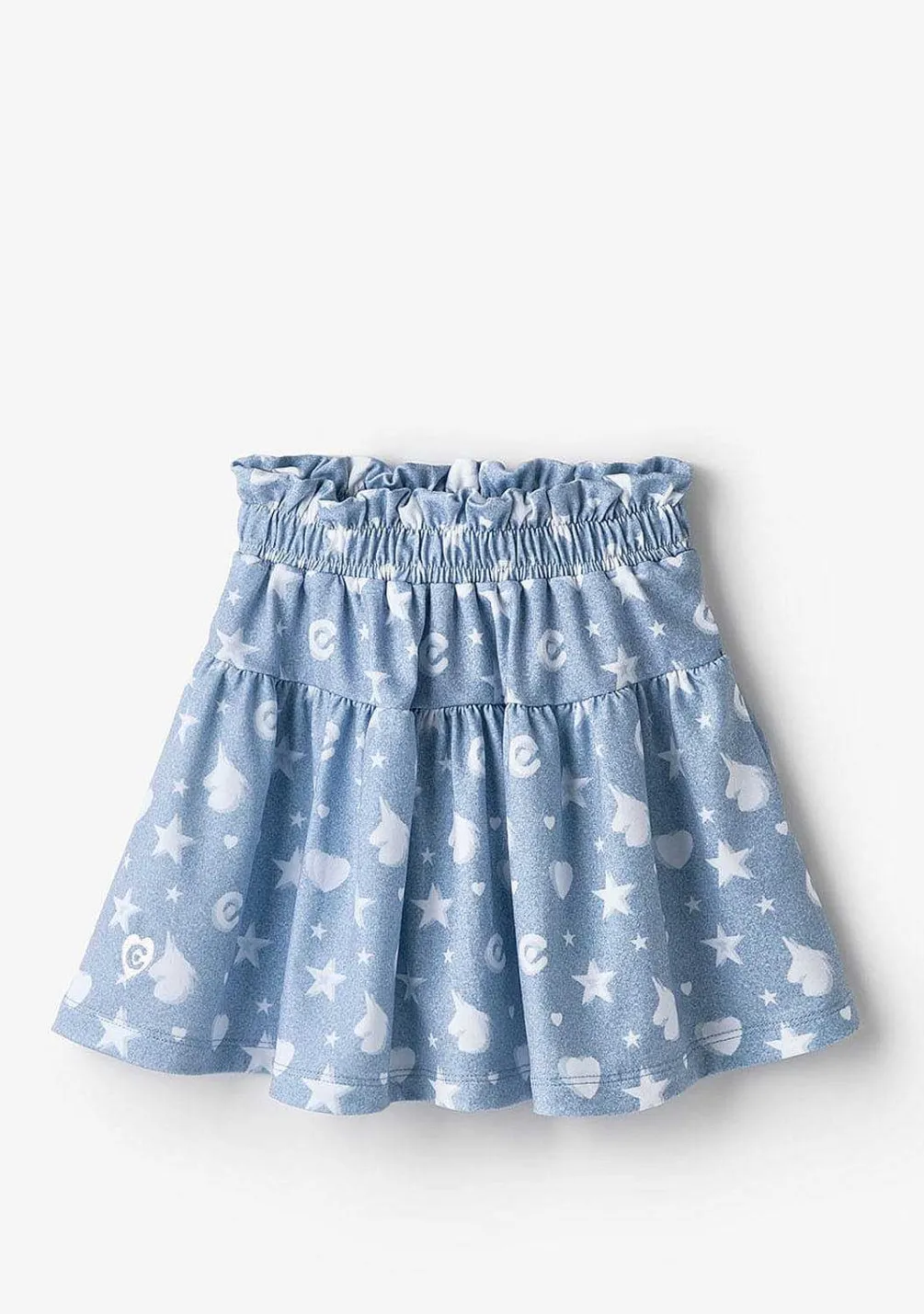 Roupas De Menina-Conguitos Saia Azul Unicornios Estrelas