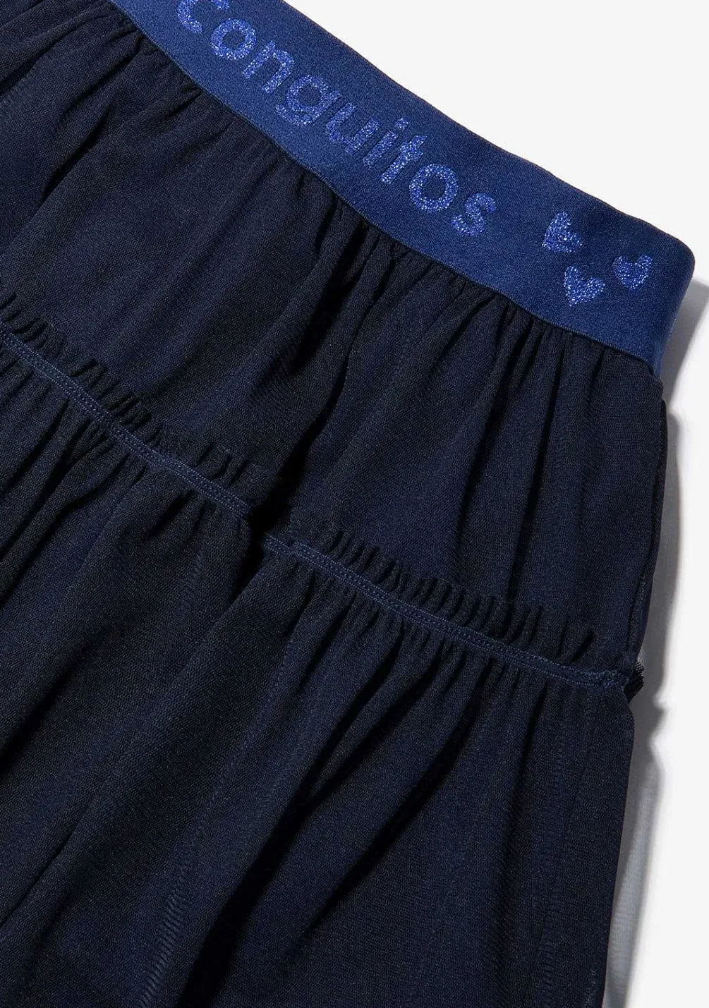 Roupas De Menina-Conguitos Saia De Tule Azul Marinho Menina