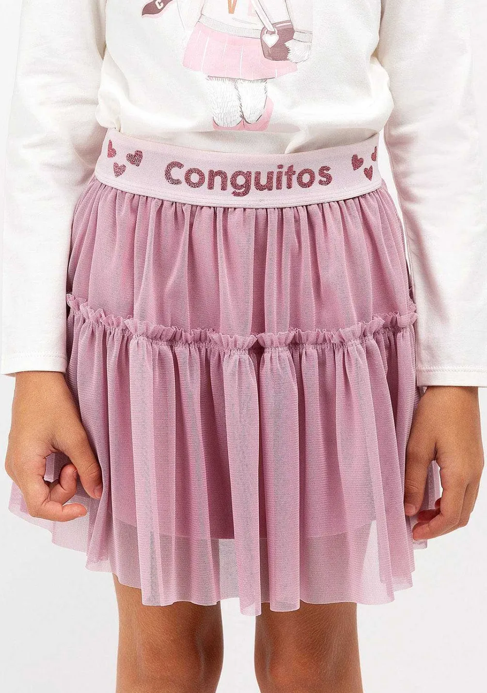 Roupas De Menina-Conguitos Saia De Tule Rosa Menina