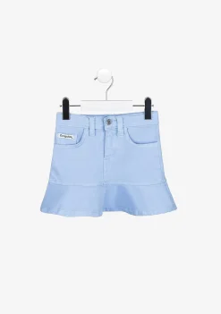 Saias-Conguitos Saia De Menina Azul Claro Com Babados